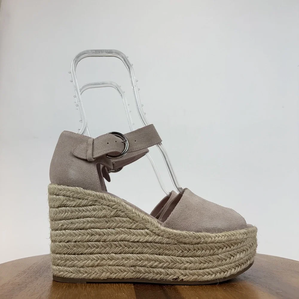 New Womens New Marc Fisher Alita Pink Espadrille Platform Wedge Sandals Size 9 M